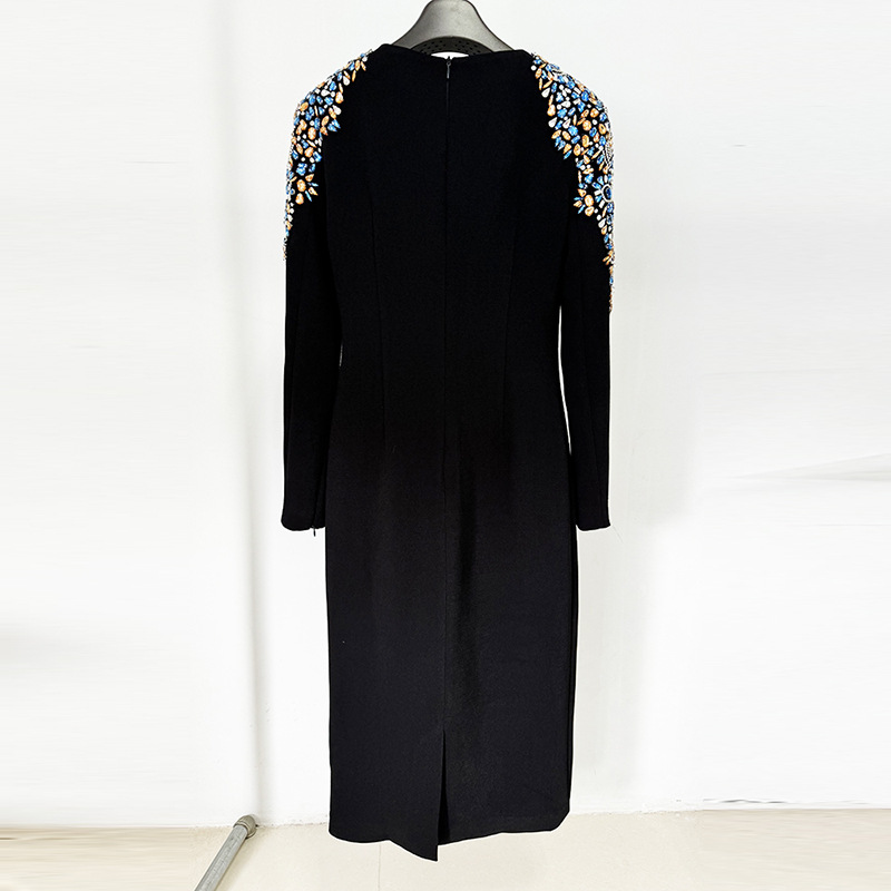 Fashionable Long Sleeve Embellished Dress - Image 2