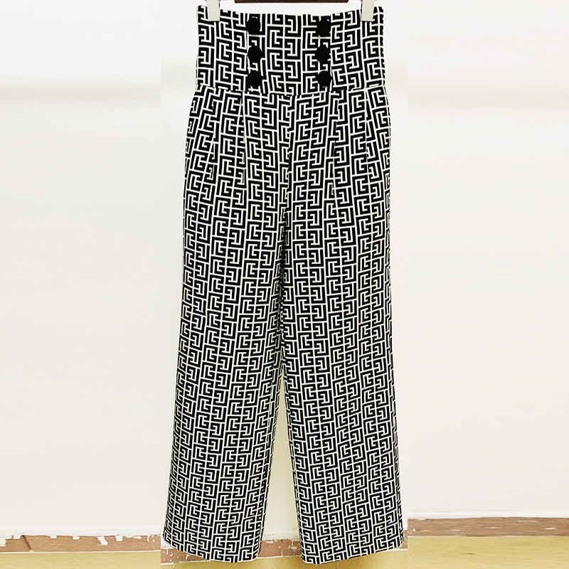 Stylish Geometric Pattern Blazer With Single Button Closure - Image 7