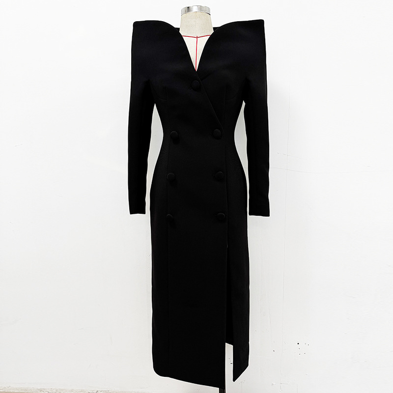 Fashionable Slim Fit Long Trench Coat With Stand Collar - Image 6