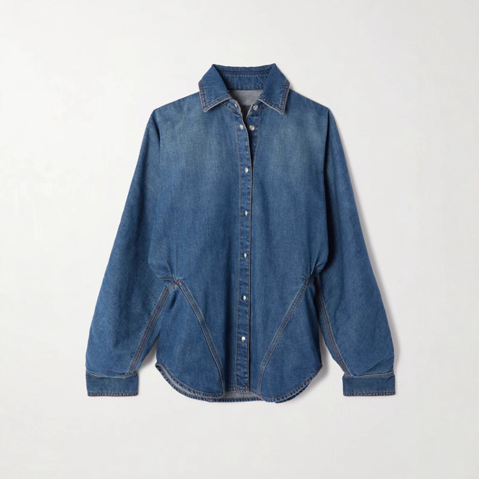 Trendy Denim Two-Piece Set With Asymmetrical Ruffled Skirt - Image 7