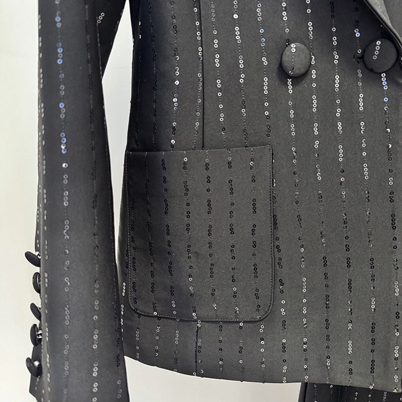 Sequin Blazer And Pants Set Stylish Casual Outfit - Image 4