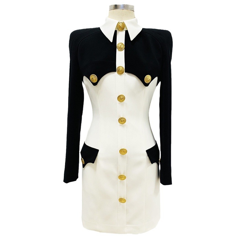 Trendy Color Block Bodycon Shirt Dress - Image 5