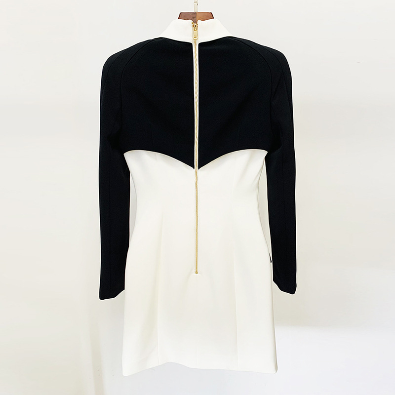 Trendy Color Block Bodycon Shirt Dress - Image 4