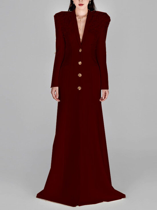 Floral Embellished Maxi Dress With Sweetheart Neckline