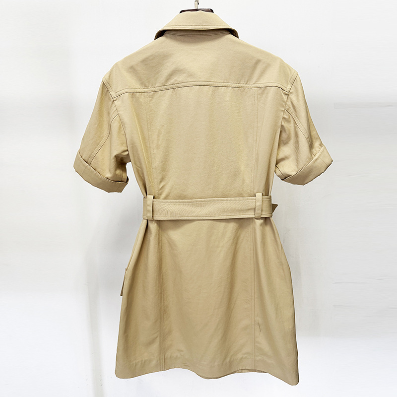 Trendy Casual Short Sleeve Dress With Belt - Image 4