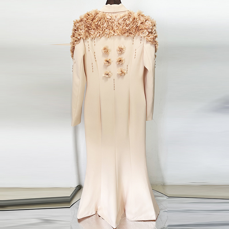 Floral Embellished Maxi Dress Elegant All-Season Gown - Image 3