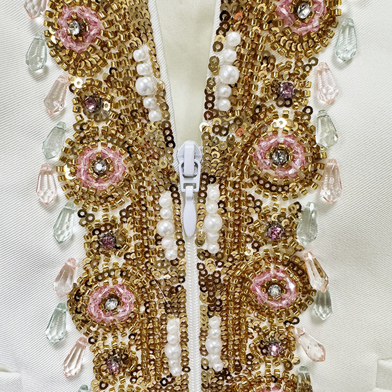 Fashionable Sequin Embellished Jacket And Pants Set - Image 4