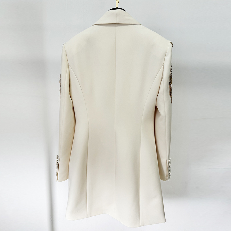 Fashionable Elegant Beaded Mini Dress With Mandarin Collar - Image 3