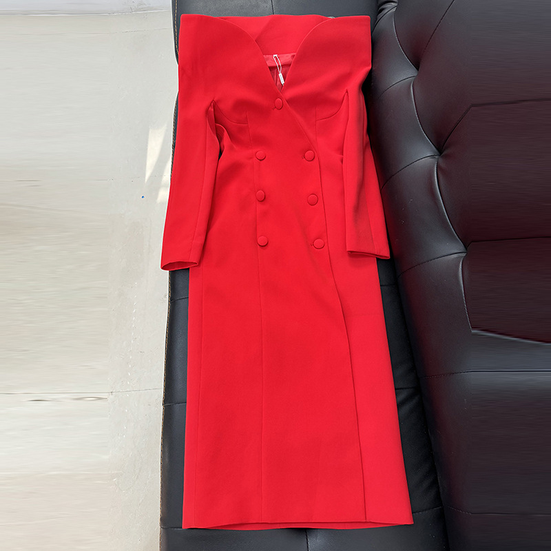 Fashionable Slim Fit Long Trench Coat With Stand Collar - Image 2